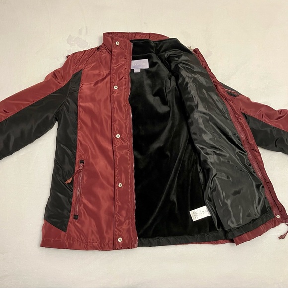 Laura Scott Women's 3-In-1 Jacket Burgundy Black Size Small Ski & Snow Jacket - Picture 5 of 10